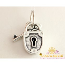 Серебряный подвес замок с ключиком 3054